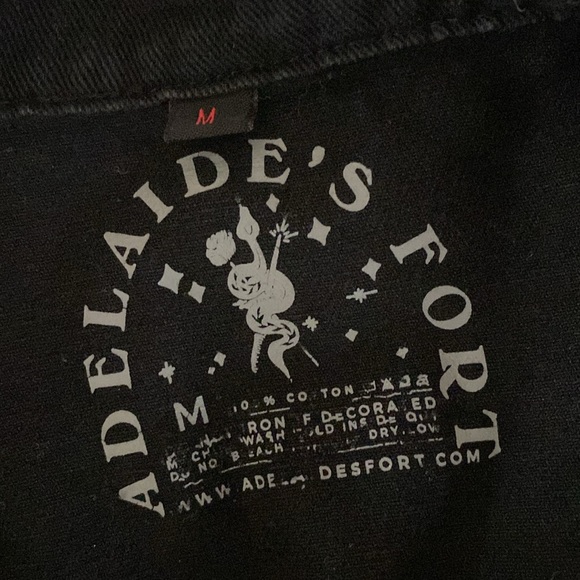 Adelaide’s Fort ‘Till the Very End’ Embroidered Jean Jacket Black M - Picture 5 of 7